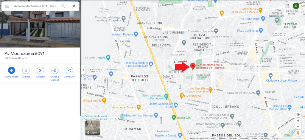 Mapa para ubicar Spacio Azul, Guadalajara spa